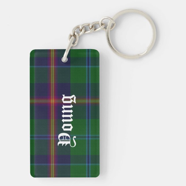 Custom Young Tartan Plaid Key Chain (Back)