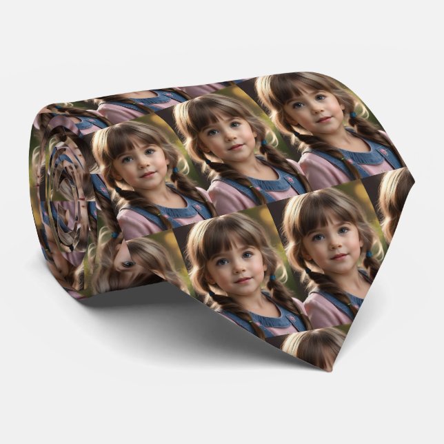 Custom Your Baby or Kid Family Neck Tie (Rolled)