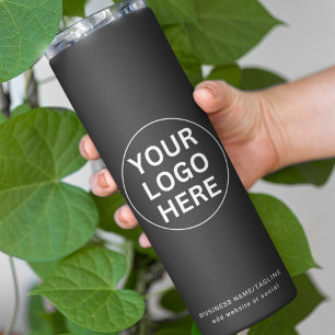 Custom Your Business Company  Logo Corporate Grey  Thermal Tumbler