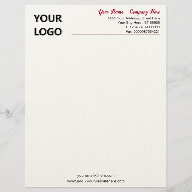 Custom Your Business Letterhead with Logo (Front)