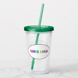 Custom Your Business Logo Acrylic Tumbler