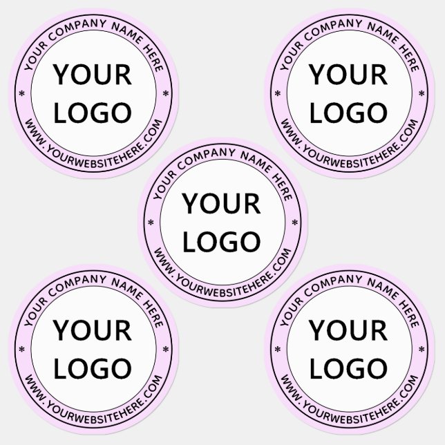 Custom Your Business Logo and Text Round Labels (Group)