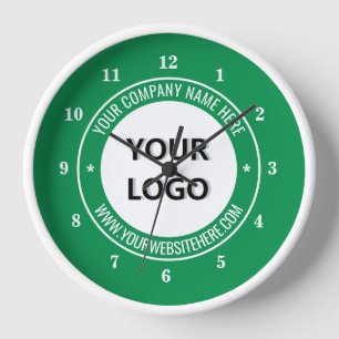 Custom Your Business Logo and Text Wall Clock