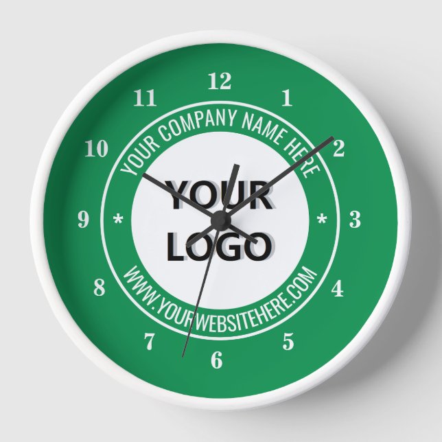 Custom Your Business Logo and Text Wall Clock (Front)