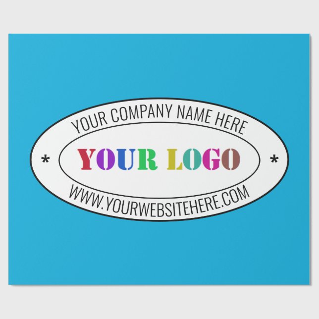 Custom Your Business Logo and Text Wrapping Paper (Flat)