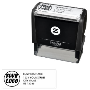 Custom Your business Logo   Elegant Return Address Self-inking Stamp