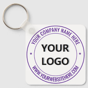 Custom Your Business Logo Keychain with Text Info