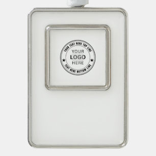 Custom Your Business Logo Name Template Silver Plated Framed Ornament