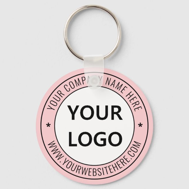 Custom Your Business Logo Name Text Keychain Gift (Front)