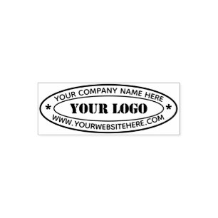 Custom Your Business Logo Name Website Oval Stamp