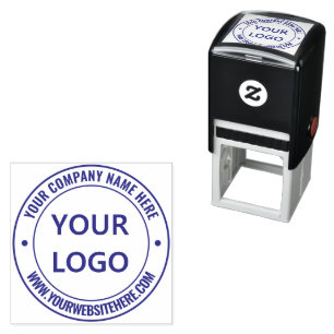 Custom Your Business Logo Name Website Round Stamp