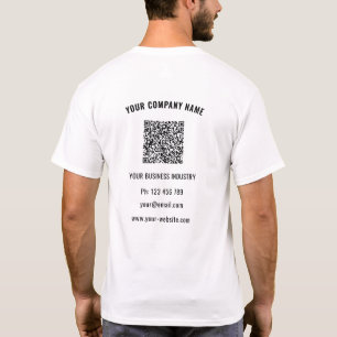 Custom Your Business Logo Text and QR Code T-Shirt