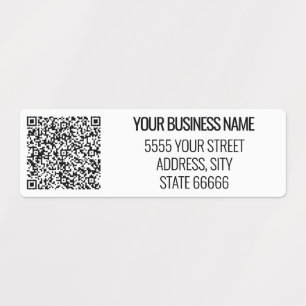 Custom Your Business Name Address QR Code Labels