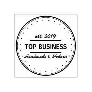 Custom Your Business Name and Tagline Rubber Stamp