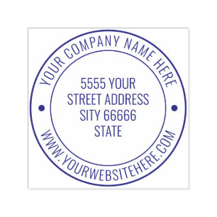 Custom Your Business Name Info Address Round Stamp