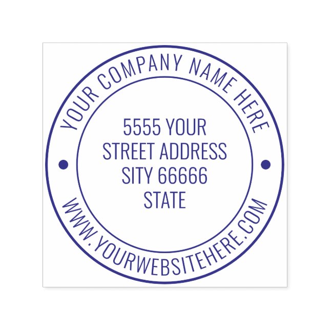 Custom Your Business Name Info Address Round Stamp (Design)