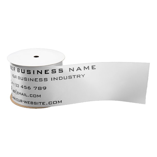 Custom Your Business Name Info Promotional Ribbon Satin Ribbon (Spool)