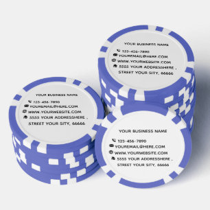 Custom Your Business Name Text Info Poker Chips
