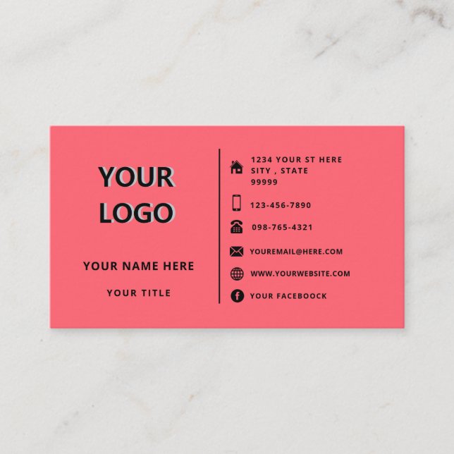 Custom Your Color Design Promotional Business Card (Front)