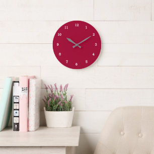 Custom Your Colors Numbers Font Wall Clock - Red