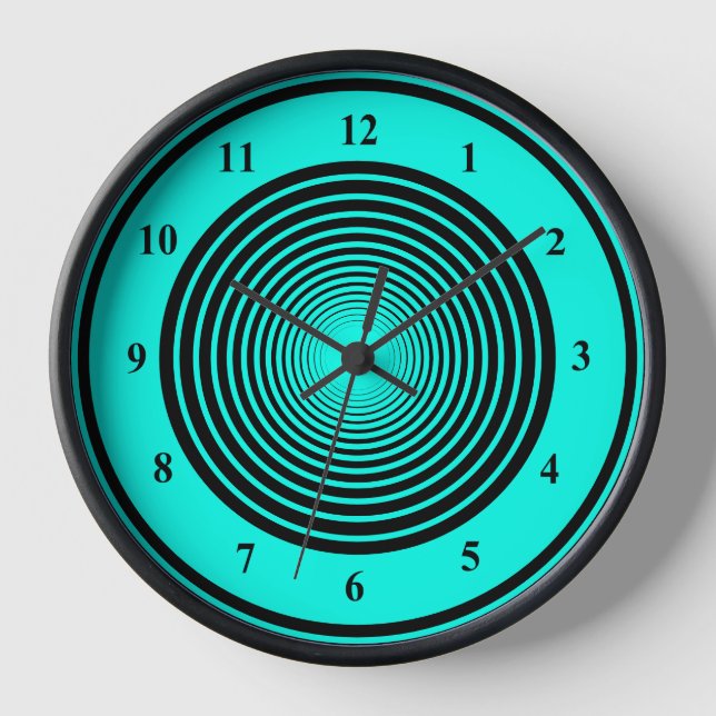 Custom Your Colours Circles Wall Clock Turquoise (Front)