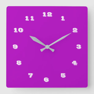 Custom Your Colours Font Numbers Personalised Square Wall Clock