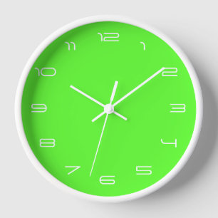 Custom Your Colours Numbers Font Neon Green Clock
