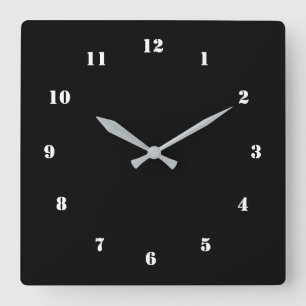 Custom Your Colours Numbers Modern Personalised Square Wall Clock