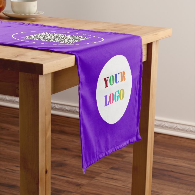 Custom Your Company Logo and QR Code Table Runner (In Situ)