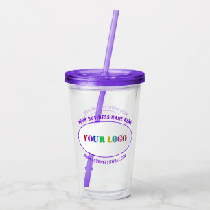 Custom Your Company Logo and Text Acrylic Tumbler