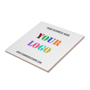 Custom Your Company Logo and Text Ceramic Tile