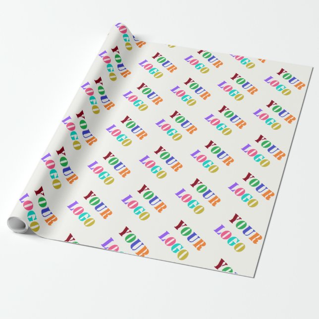 Custom Your Company Logo Business Wrapping Paper (Unrolled)
