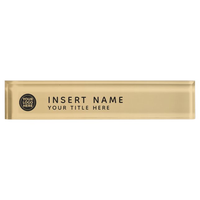 Custom Your Company Logo Golden Gradient Nameplate (Front)