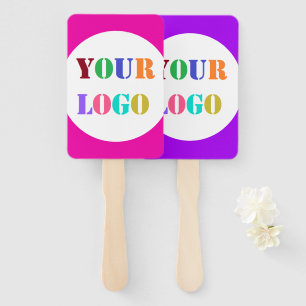 Custom Your Company Logo Hand Fan Choose Colours