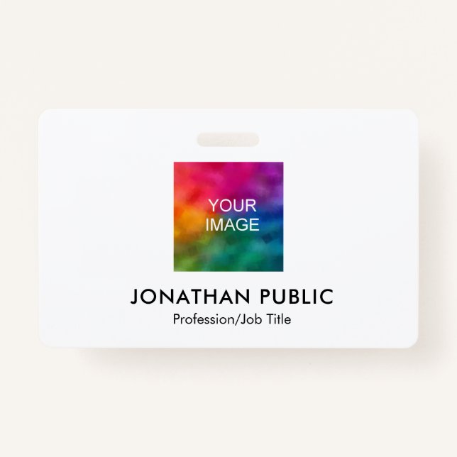 Custom Your Company Logo Here Employee Photo ID Badge (Front)