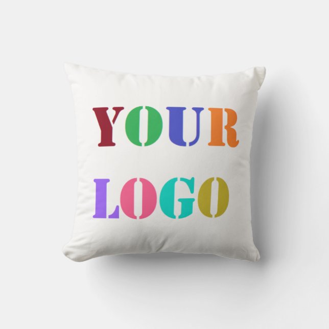 Custom Your Company Logo or Photo Throw Pillow (Front)