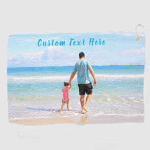Custom Your Dad Photo Golf Towel Gift with Text