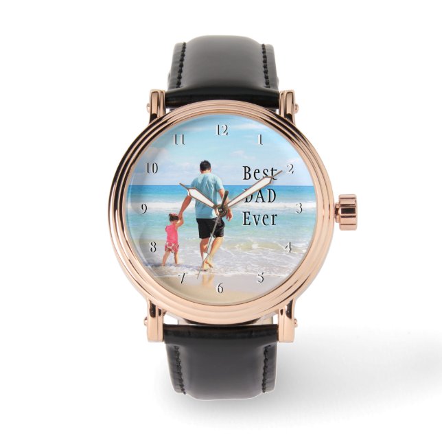 Custom Your Dad Photo Watch Gift - Best DAD Ever (Front)
