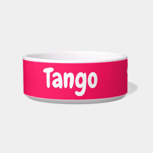 Custom your dog name Personalised pet bowl red