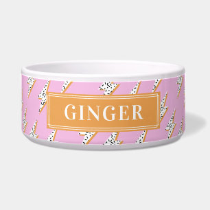 Custom Your Dog Name Pink Lightning Bolt Thunder