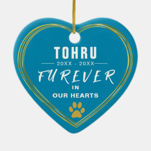 Custom Your Dog Photo Pet Memorial Heart Shaped  Ceramic Tree Decoration