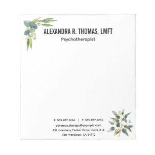 Custom Your  Eucalyptus therapist  professional Notepad