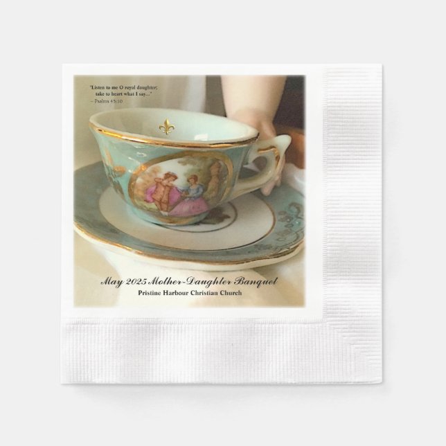 Custom [Your Event] French Teacup Beverage Napkins (Front)