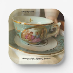 Custom [Your Event] French Teacup Paper Plate