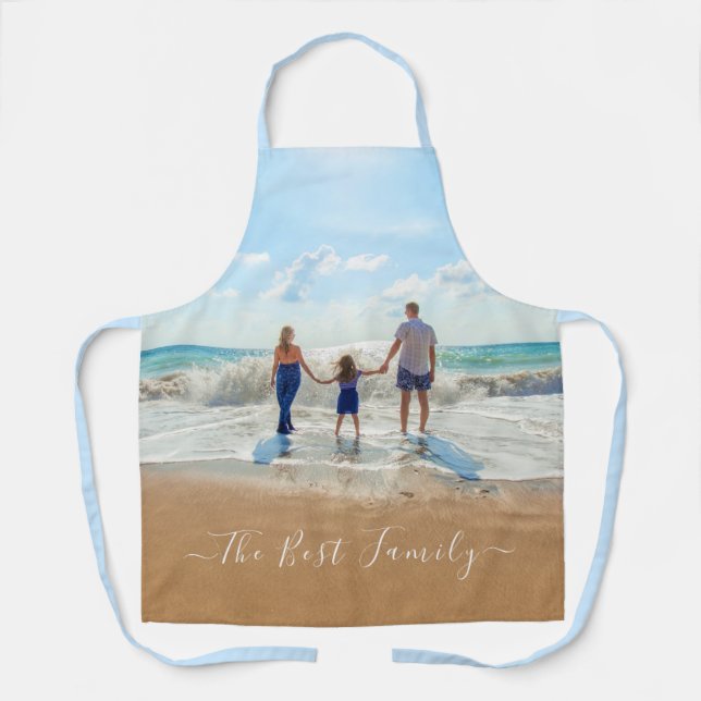 Custom Your Family Photo Apron Gift with Text (Front)