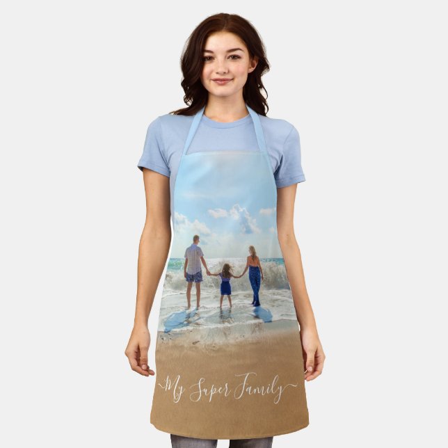 Custom Your Family Photo Apron - My Super Family (Worn)