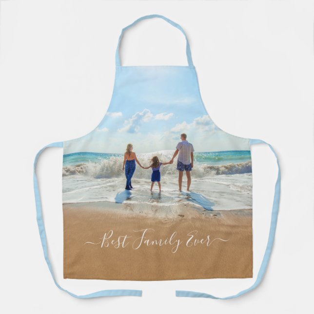 Custom Your Family Photo Apron with Text (Front)