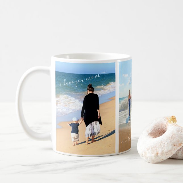 Custom Your Family Photo Collage Coffee Mug Gift (With Donut)