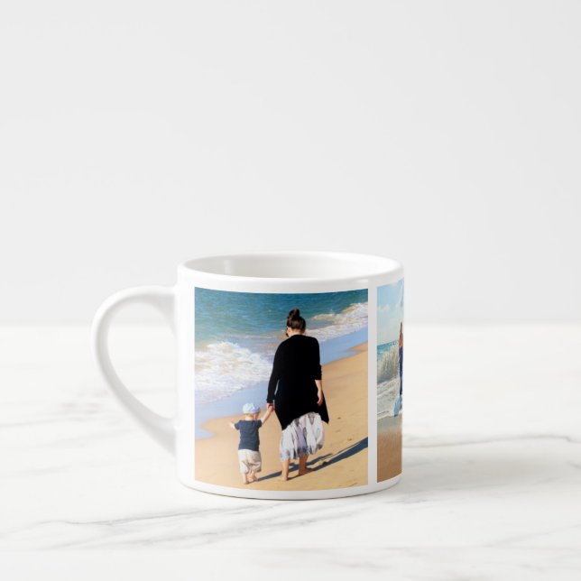 Custom Your Family Photo Collage Espresso Mug (Left)