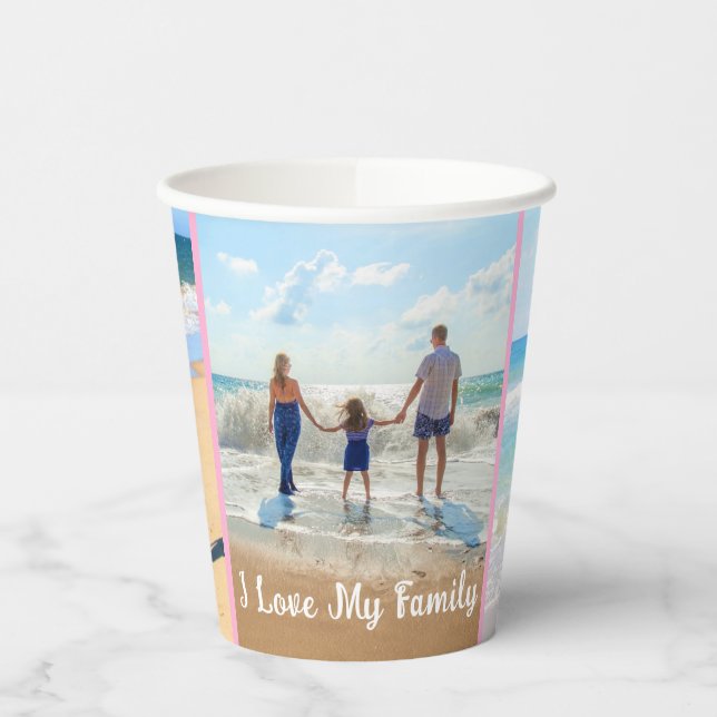 Custom Your Family Photo Collage Paper Cups (Left)